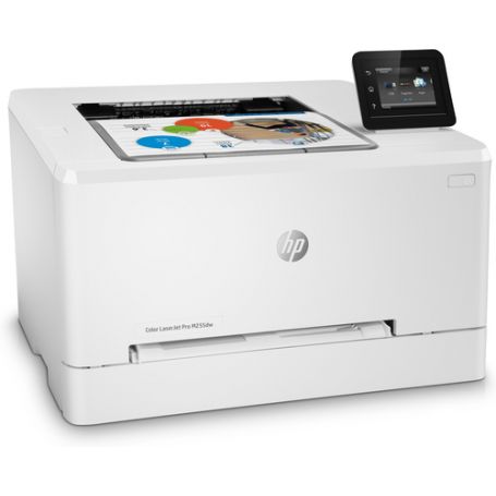 Imprimante HP LaserJet Pro M255dw avec connexion Wi-Fi et impression recto/verso.