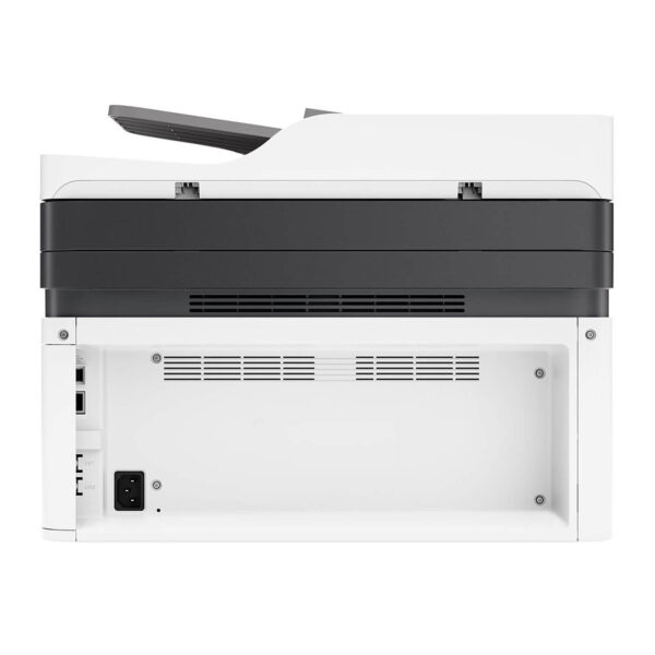 Vue complète de l’imprimante HP 137fnw LaserJet Pro avec ses fonctions multifonctions : impression, copie, numérisation et télécopie