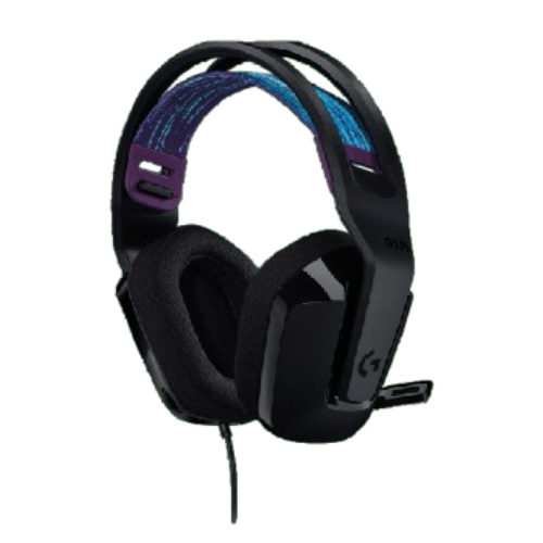 Casque filaire Logitech G335 noir avec arceau ajustable et coussinets doux pour gamers