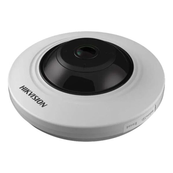 Caméra IP HIKVISION 5M DS-2CD2955FWD-IS vue de face avec objectif fisheye.