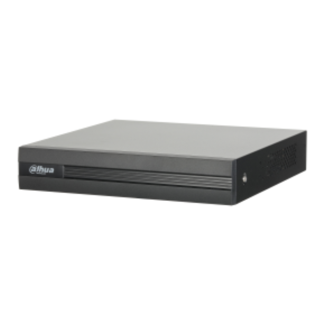 Vue avant du Dahua DVR DH-XVR1B04-I avec ses ports de connexion.