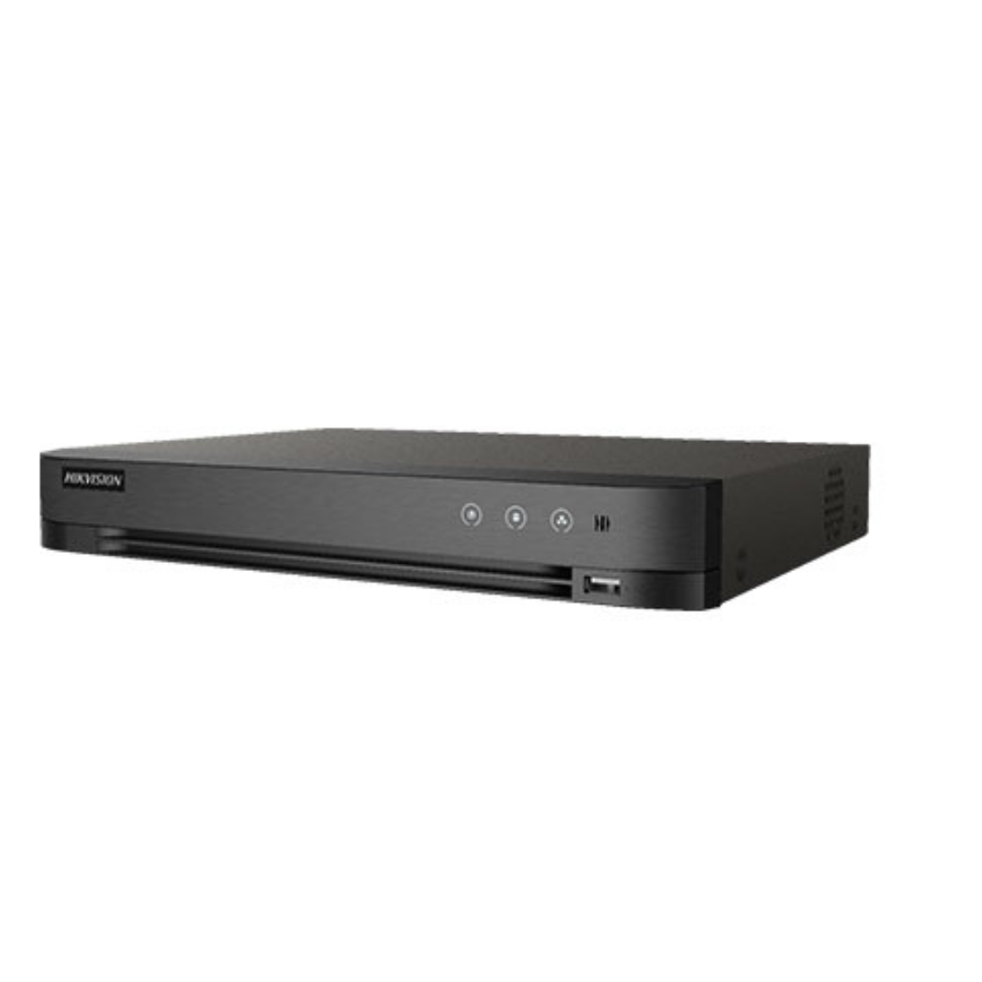 HIKVISION DVR IDS-7208HQHI-M1/E(C) vue avant avec ports HDMI et VGA visibles