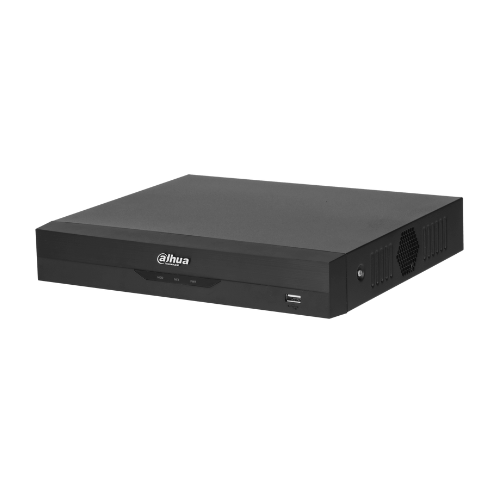 DAHUA DVR DH-XVR5104HS-I3 (2023) – Vue avant de l'enregistreur vidéo avec ports de connexion.