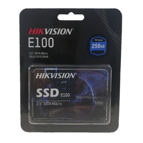 Vue de face du SSD HIKVISION 2.5″ 256 GB SATA, design élégant et compact.