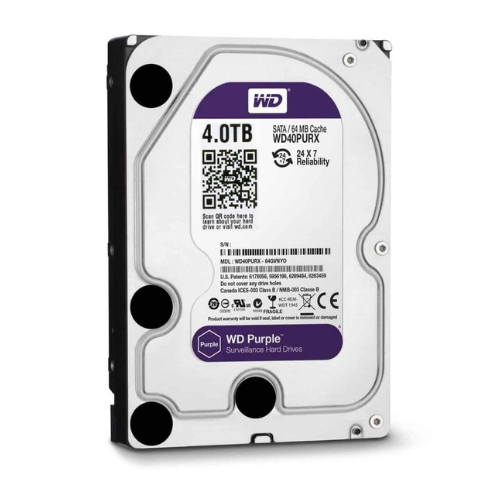 Disque dur Western Digital 3.5″ 4 To Purple en vue de face