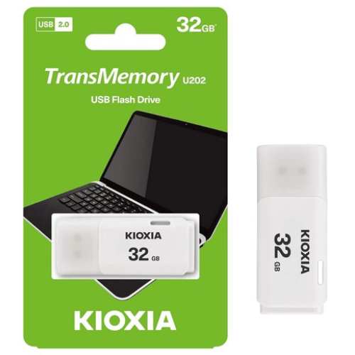 KIOXIA TransMemory clé USB 32GB Blanc vue avant