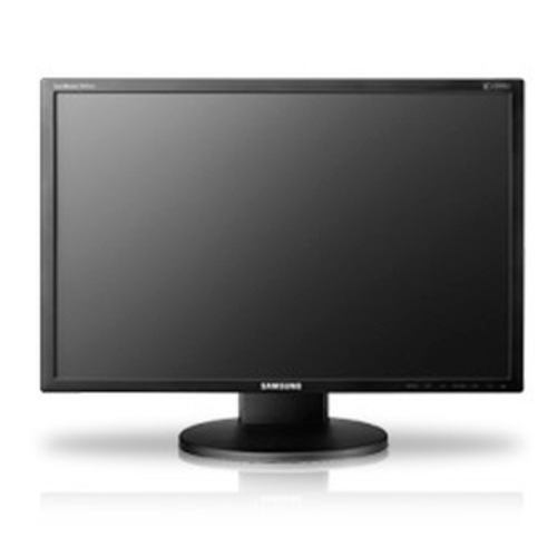 Moniteur Samsung 2443BW installé sur un bureau avec un ordinateur portable