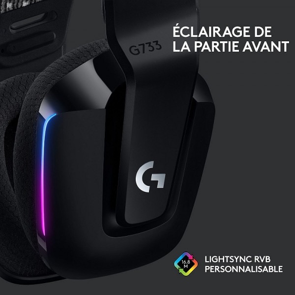 Casque Logitech G733 Lightspeed avec microphone détachable