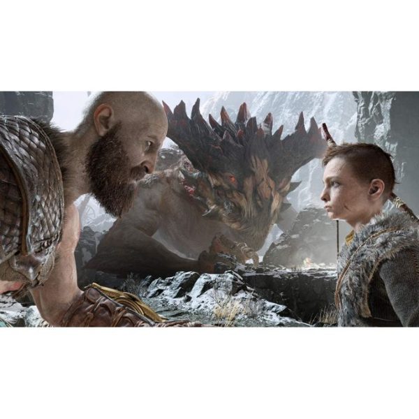 Kratos et Atreus en pleine bataille dans God of War PS4.