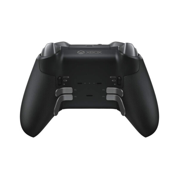 Manette Xbox Elite Series 2 en gros plan, vue des gâchettes et des boutons.