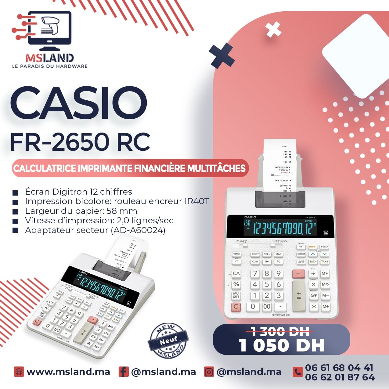 Calculatrice Casio Avec Rouleau, Calculatrice Imprimante Pro