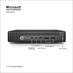 Rear view of HP ProDesk 600 G2 mini PC showing multiple connectivity ports.