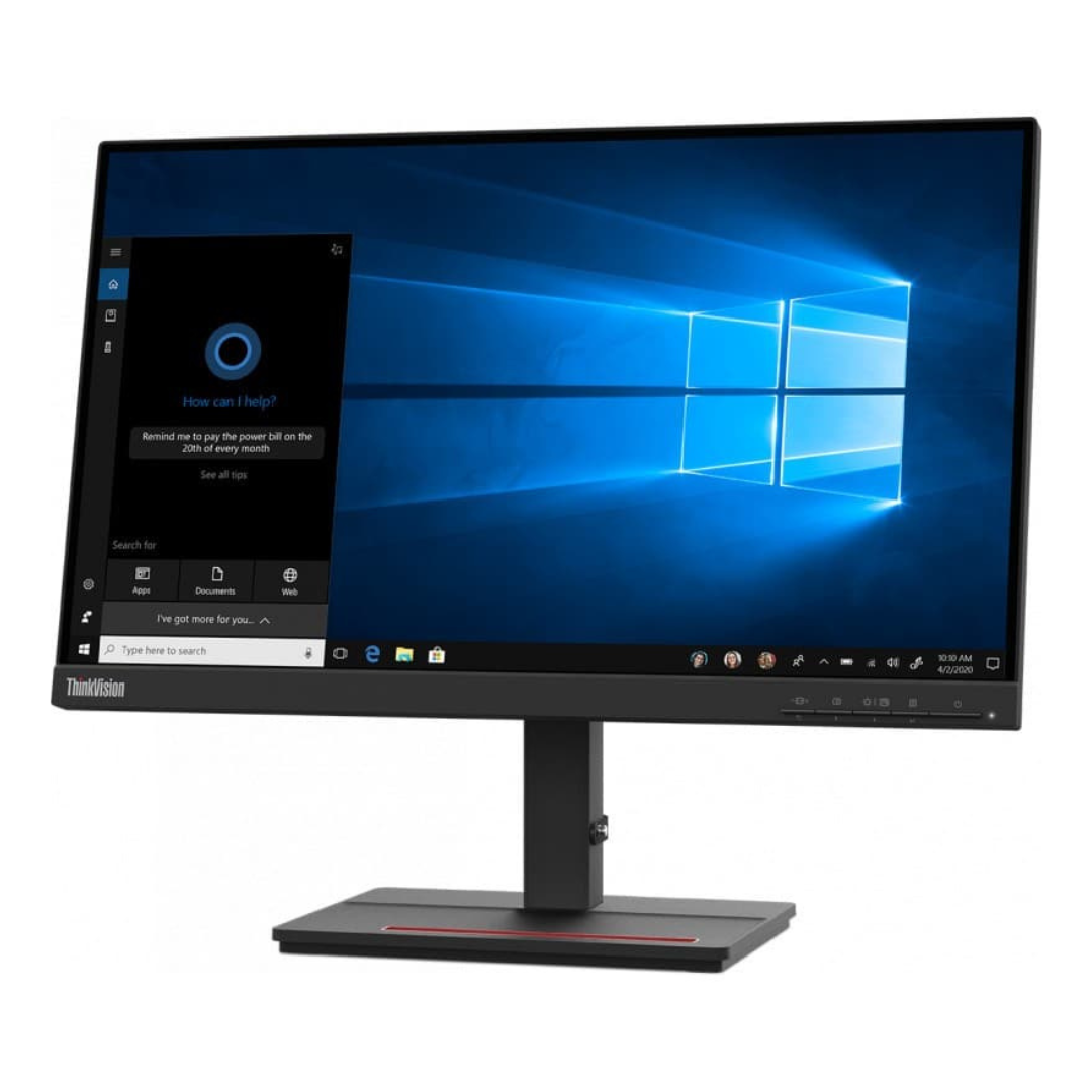 Écran Lenovo ThinkVision S22e-20 affichant une résolution Full HD avec des couleurs vives.