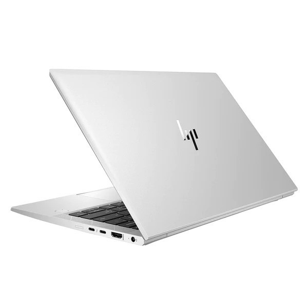 Vue latérale du HP EliteBook 830 G7 montrant les ports de connexion USB-C et autres.