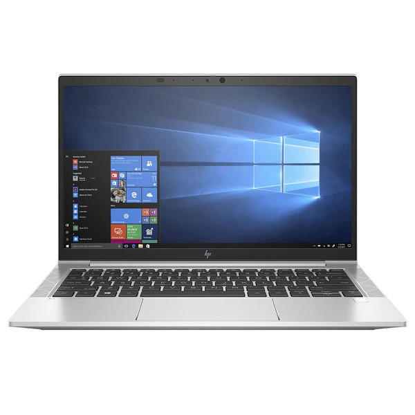 Vue de face du laptop HP EliteBook 830 G7 montrant le design élégant et le clavier rétroéclairé.