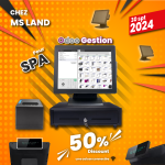 Pack complet de gestion SPA comprenant un écran tactile 15 pouces, un tiroir automatique et une imprimante thermique.