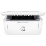 Imprimante HP LaserJet M141w connectée à un smartphone via Wi-Fi.