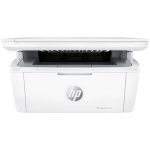 Imprimante HP LaserJet M141w connectée à un smartphone via Wi-Fi.