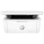 Imprimante HP LaserJet M141w connectée à un smartphone via Wi-Fi.