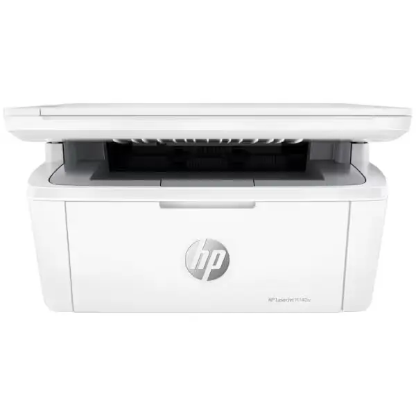 Imprimante HP LaserJet M141w connectée à un smartphone via Wi-Fi.