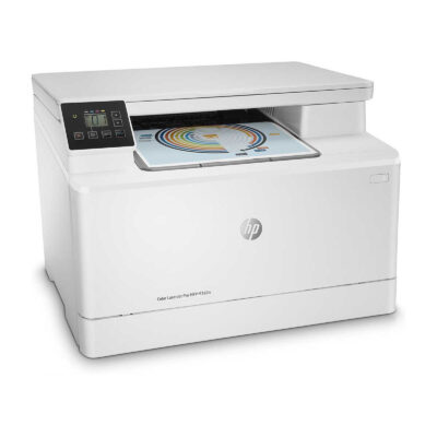 Imprimante HP LaserJet Pro M182n multifonction avec connectivité mobile.