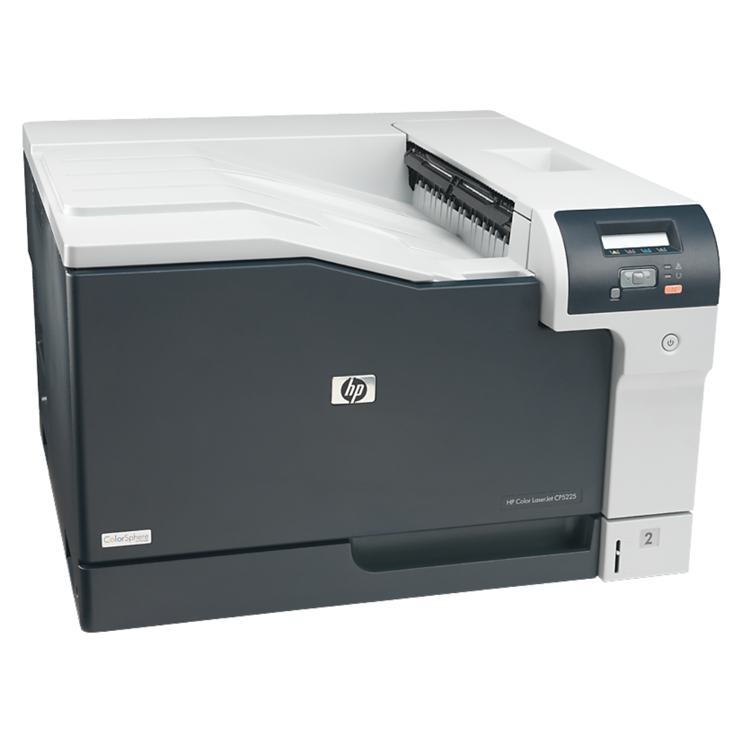 Détail du panneau de commande et des boutons de l'imprimante HP Color LaserJet CP5225n