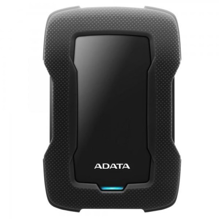 Disque dur externe ADATA HD330 noir avec protection en silicone.