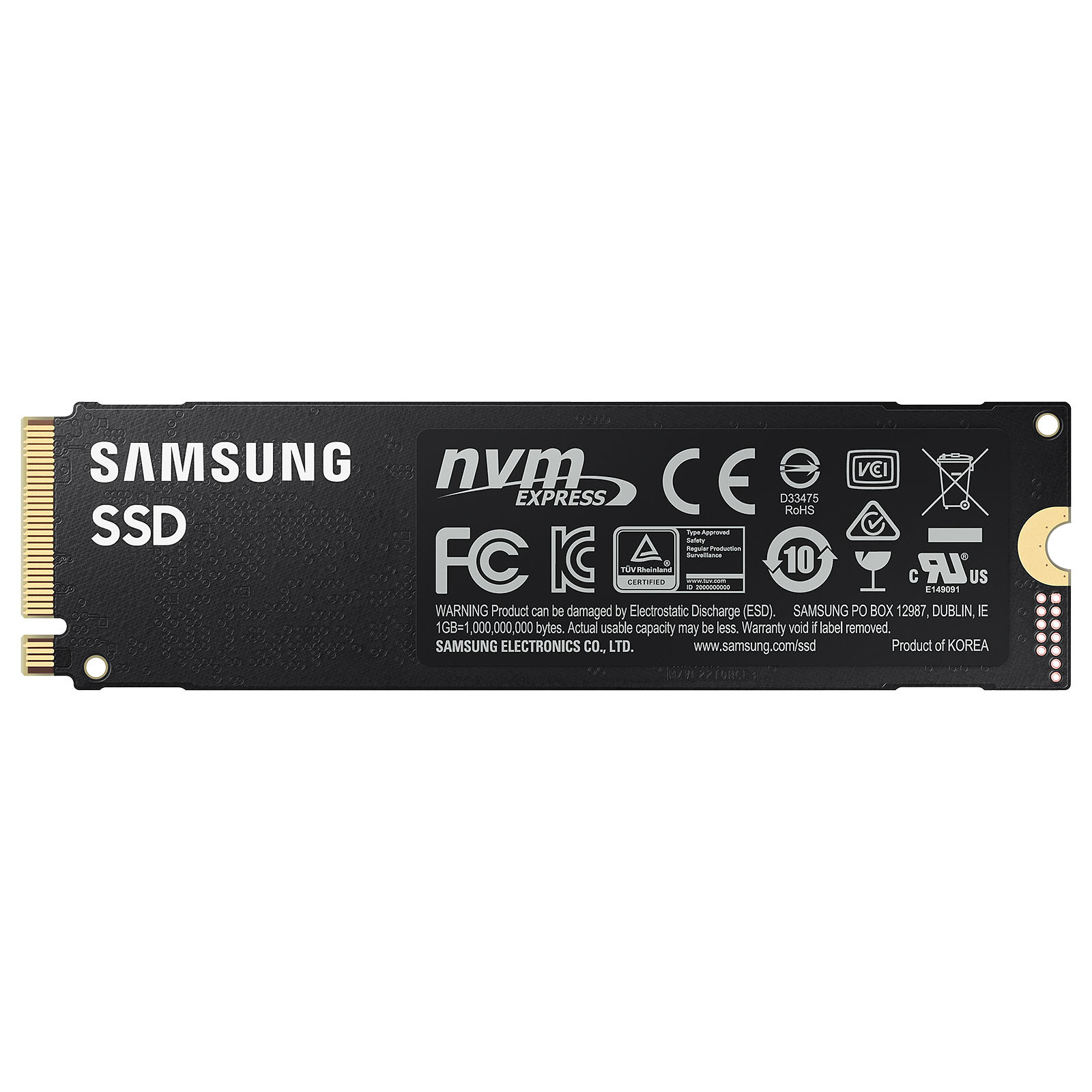 Samsung SSD 980 PRO placé à côté d’un ordinateur portable.