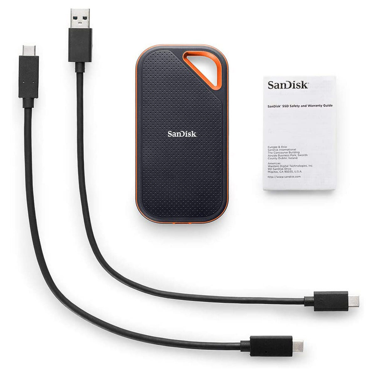 Câble USB-C connecté au SanDisk Extreme PRO SSD