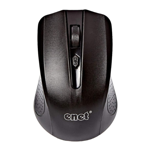 Souris sans fil ENET G-211 Noir vue de côté, design élégant et ergonomique.