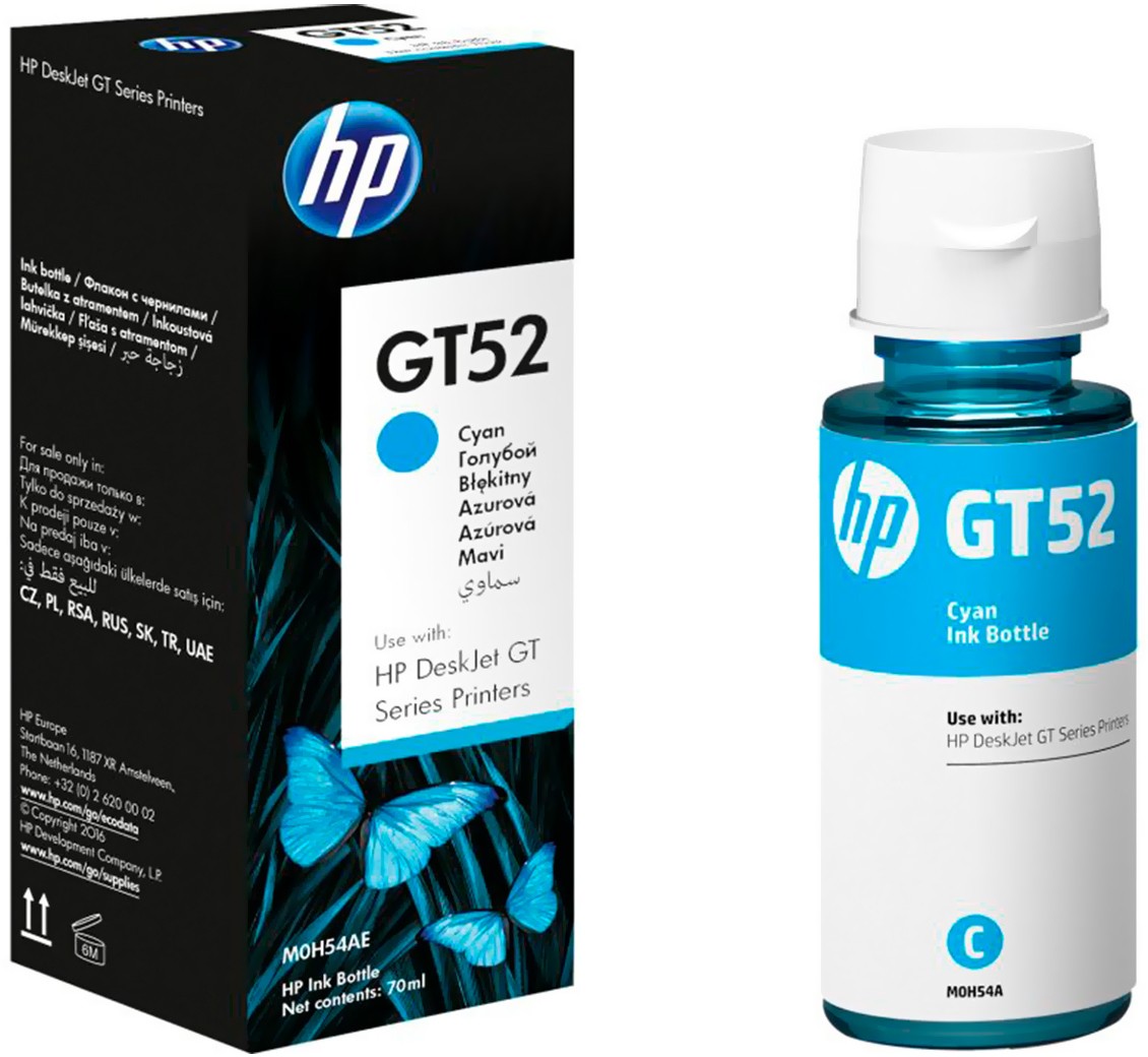 HP GT52 Cyan 70ml – Compatible avec les imprimantes HP GT