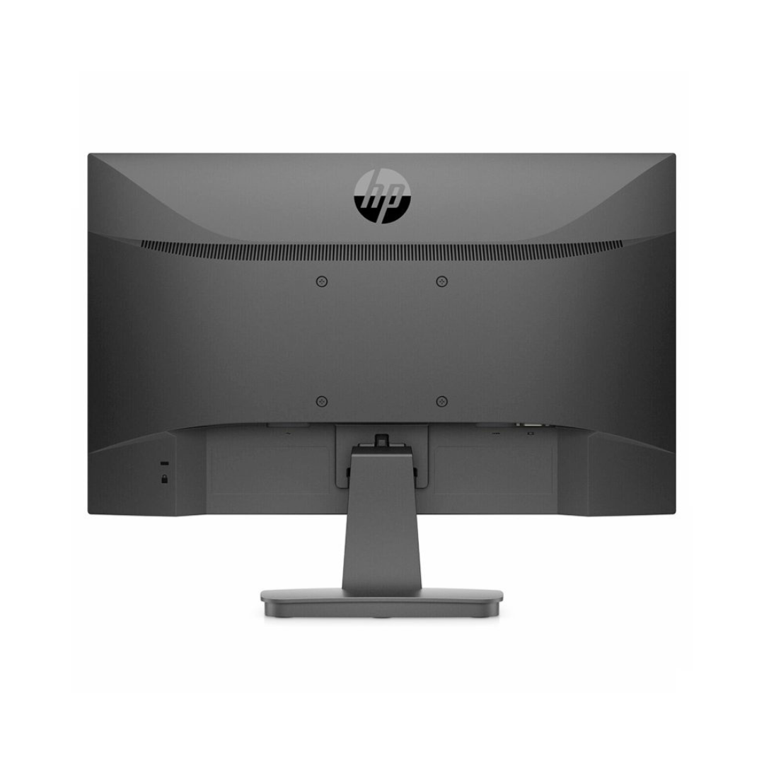 Vue de l'écran HP P22V G4 incliné, offrant une position réglable pour un confort ergonomique.