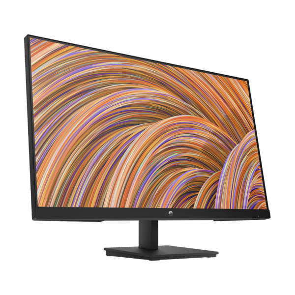 Alt Text : HP V27i G5 27″ Full HD affichant des couleurs nettes avec un angle de vue large.