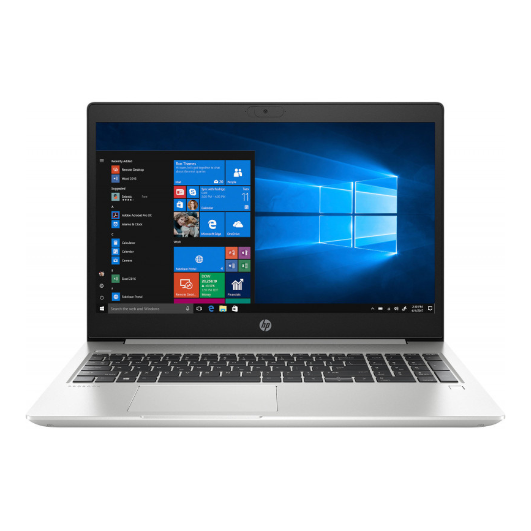 HP PC Portable ProBook 450 G7 i5-10210U vue avant avec écran lumineux