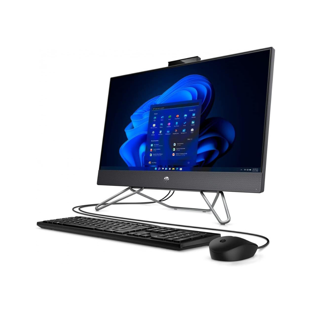 HP ProOne 240 G9 en vue d’ensemble avec clavier et souris