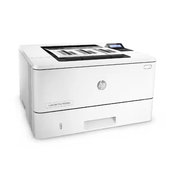 Vue du bac à papier de l'imprimante HP LaserJet Pro M402dn, montrant la capacité d'alimentation de papier de 250 feuilles pour un usage prolongé.