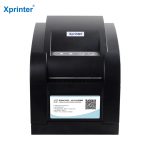 Imprimante etiquette thermique Xprinter XP-350BM noire, compacte et rapide, idéale pour la gestion des codes-barres.
