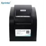Imprimante etiquette thermique Xprinter XP-350BM noire, compacte et rapide, idéale pour la gestion des codes-barres.