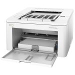 Vue de face de l’imprimante HP LaserJet Pro M203dn avec ses fonctionnalités réseau.