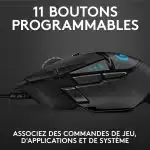 Logitech souris filaire G502 Hero, capteur optique 25 600 DPI pour gamer droitier