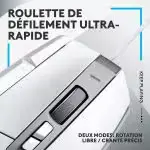 Logitech Souris Filaire G502X Blanc pour Droitiers avec capteur optique 25000 dpi.