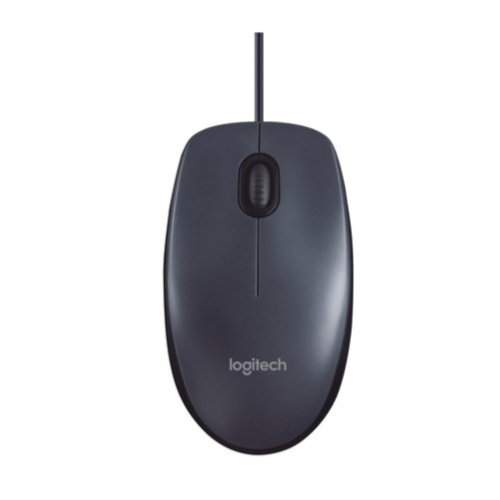 Souris Logitech B100 optique USB avec design ambidextre et connectivité USB Type-A.