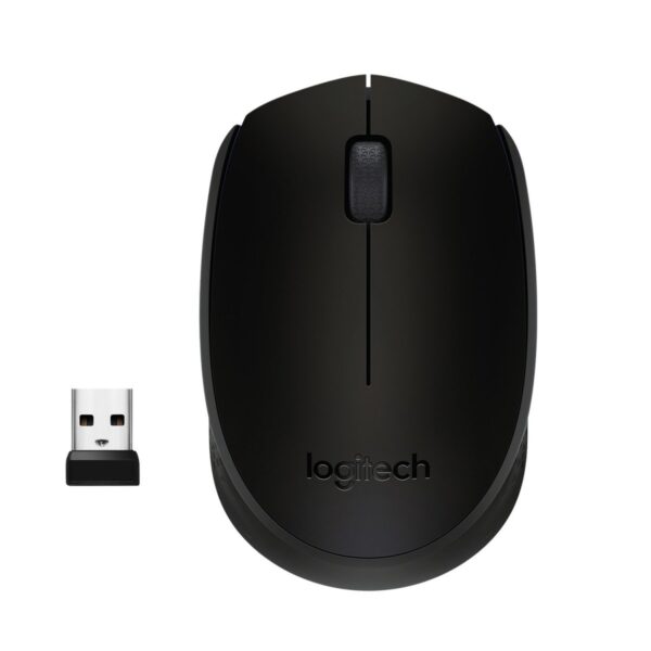 Vue de la souris LOGITECH M171 BLACK-K, design compact et élégant.