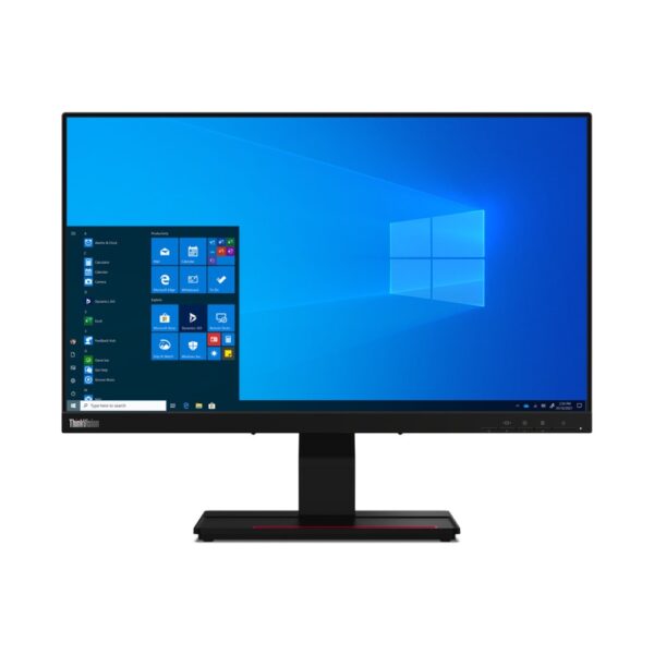 Détail de l’inclinaison réglable de l’écran Lenovo ThinkVision S22e-20 pour un confort visuel.