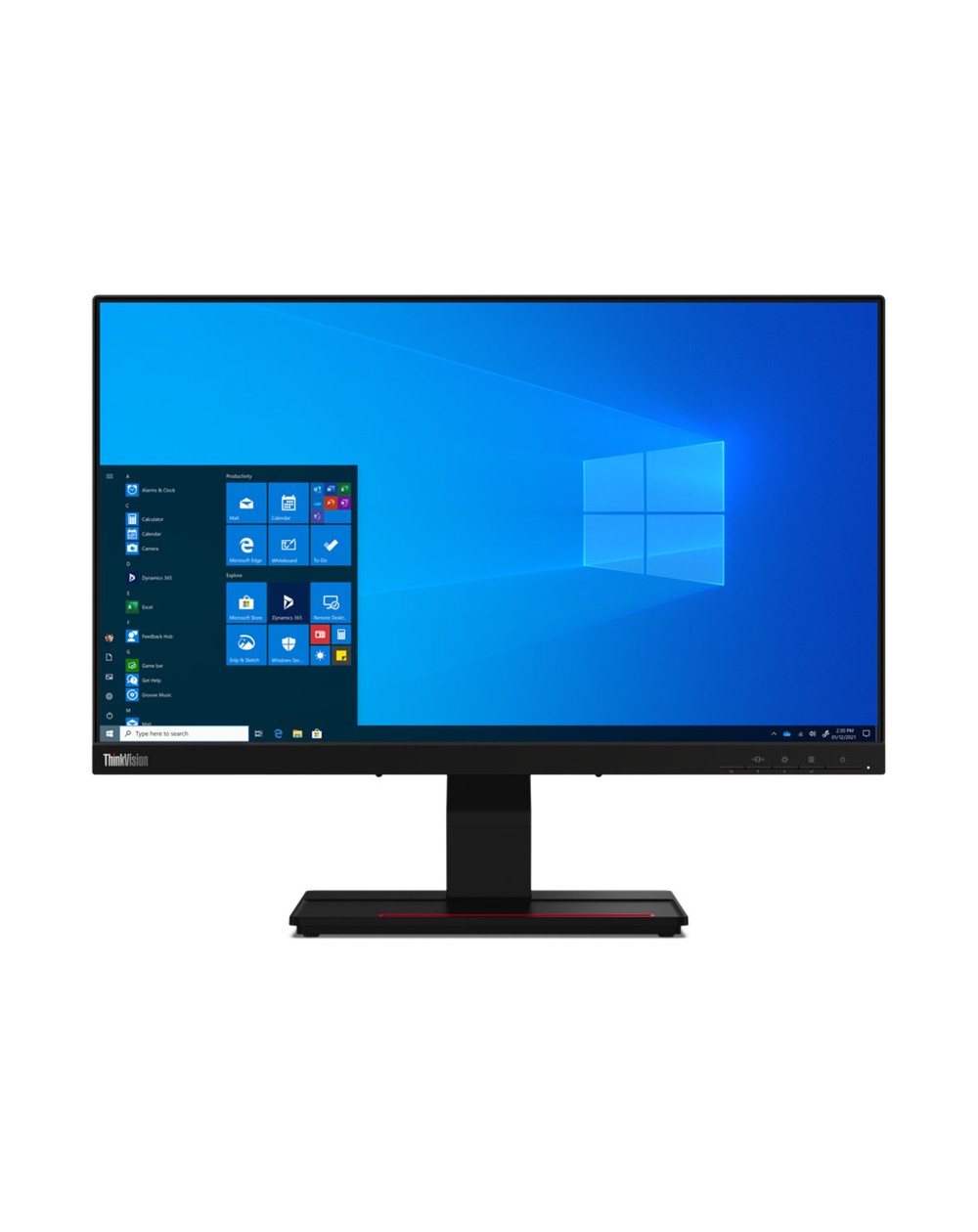 Détail de l’inclinaison réglable de l’écran Lenovo ThinkVision S22e-20 pour un confort visuel.