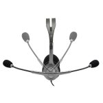 Casque Logitech H110 porté par un utilisateur en télétravail.