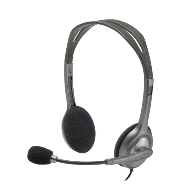 Casque Logitech H110 filaire avec arceau réglable, conçu pour les centres d’appels et le télétravail.