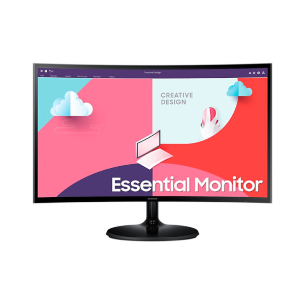 Vue de face de l’écran incurvé Samsung Essential 24".