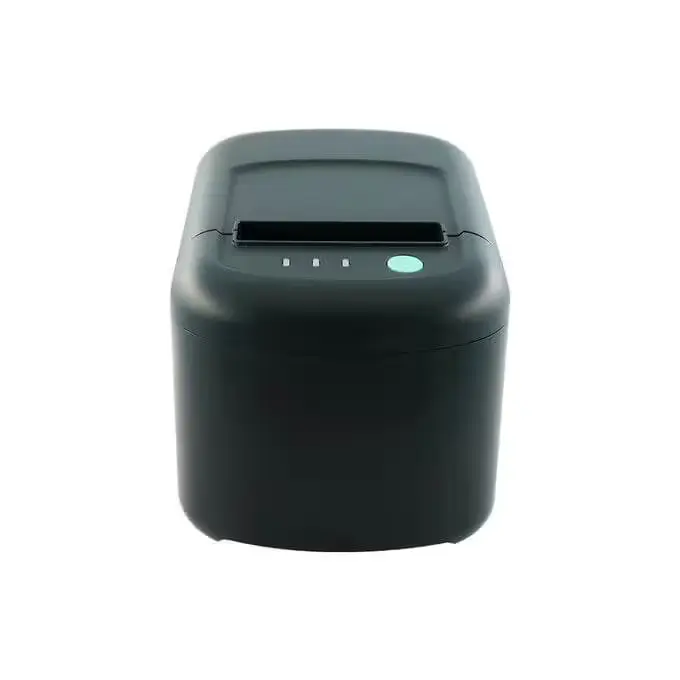 Imprimante thermique Gainscha GA-E200 vue avant avec ports USB, Ethernet et Serial.