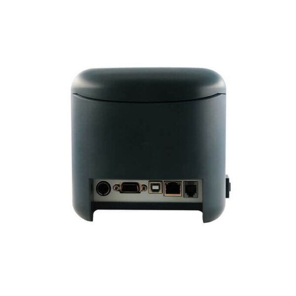 Imprimante thermique Gainscha GA-E200 vue avant avec ports USB, Ethernet et Serial.